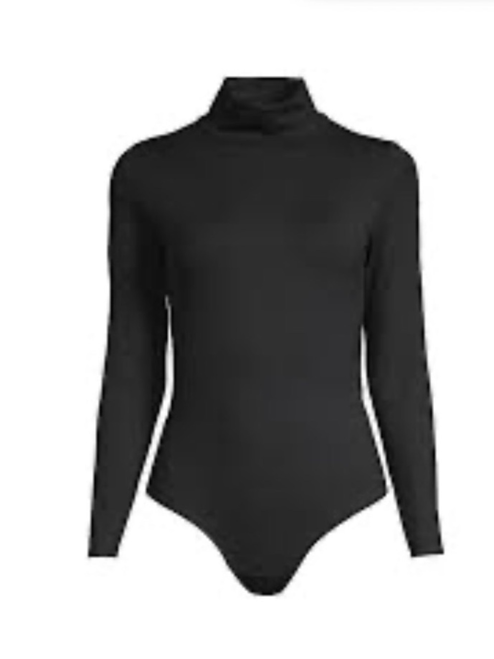 SPANX Black Long-Sleeve Turtleneck Bodysuit